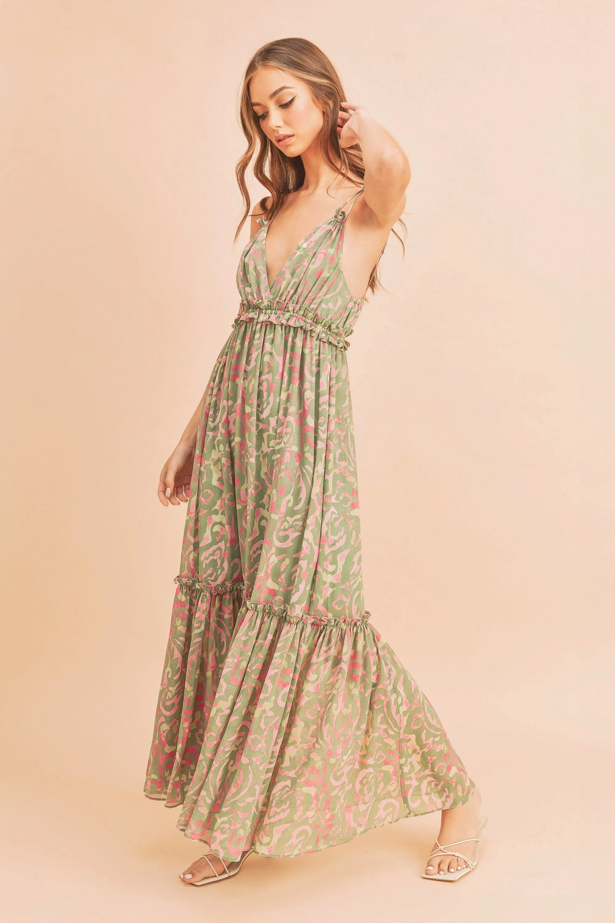 Sage Pink Floral Maxi Dress sold by Pinkblush product image thumbnail 2