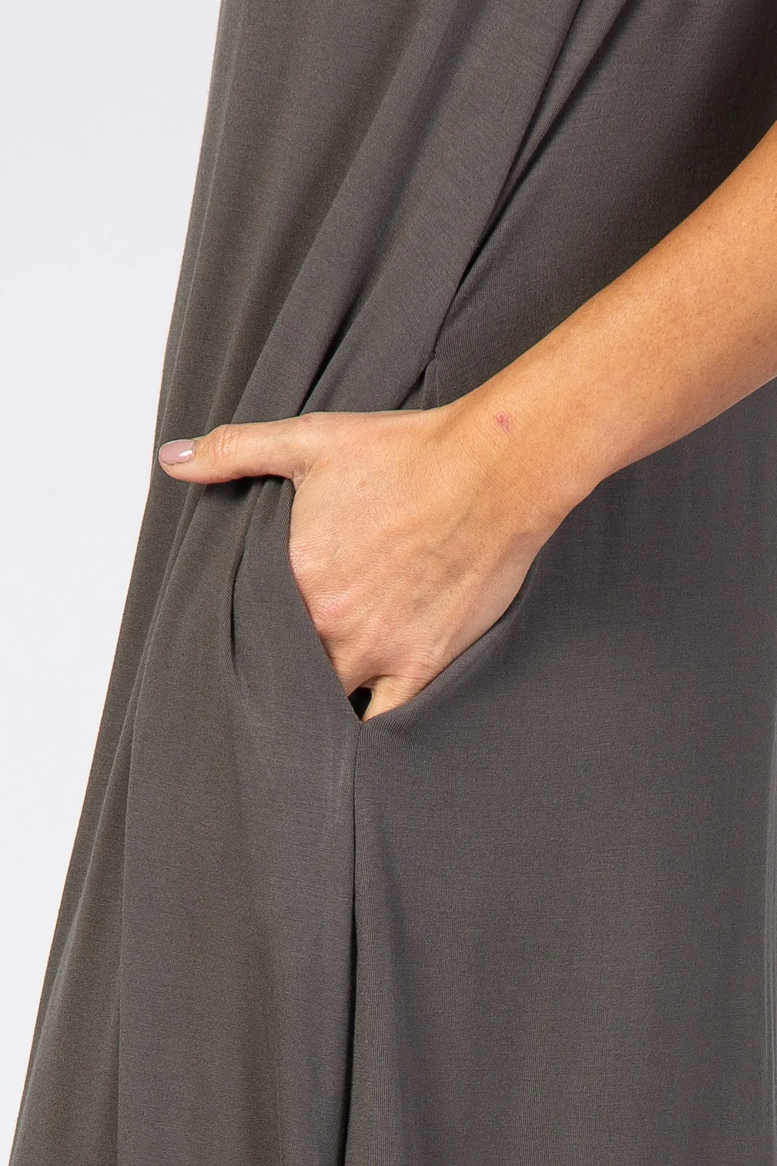 Charcoal Side Slit Midi Dress sold by Pinkblush product image thumbnail 4
