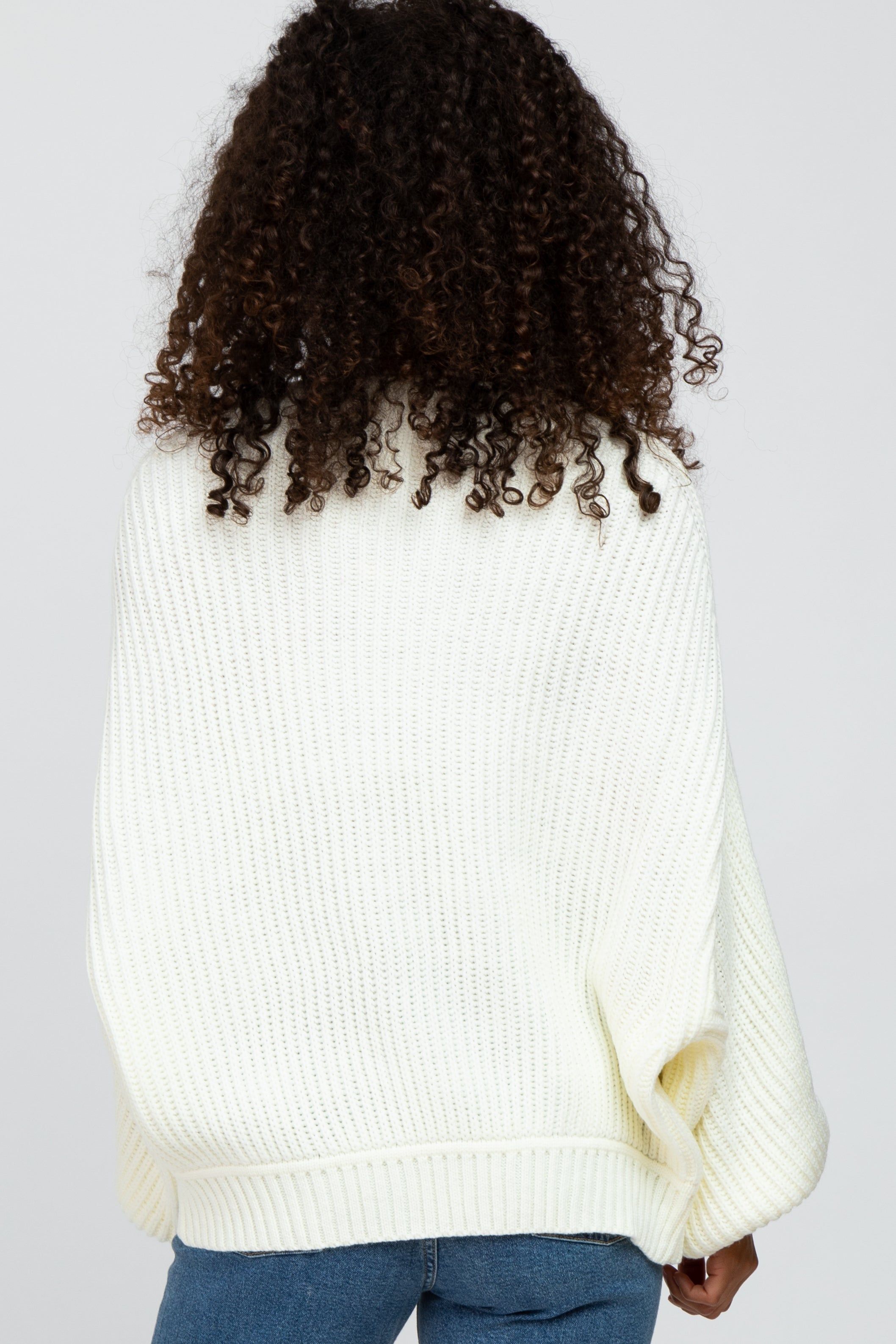 Cream Mock Neck Puff Sleeve Sweater sold by Pinkblush product image thumbnail 3