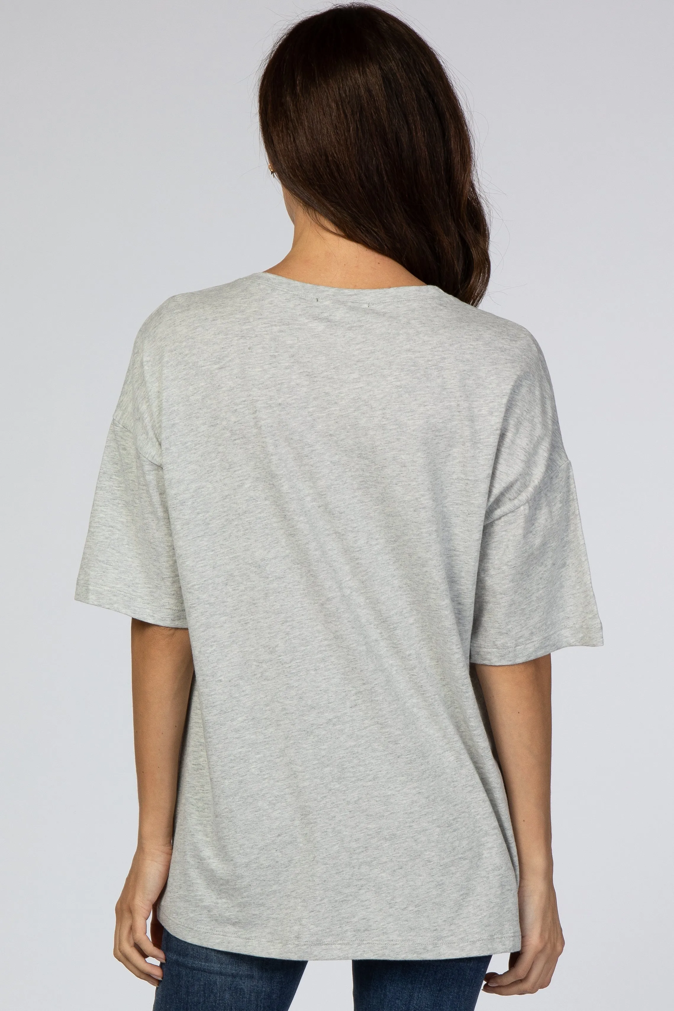 Heather Grey Basic Short Sleeve Tee sold by Pinkblush product image thumbnail 3