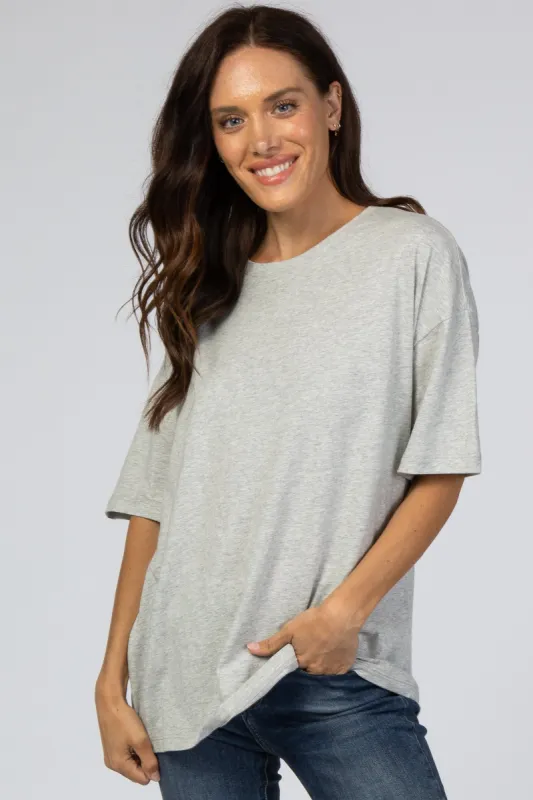 Heather Grey Basic Short Sleeve Tee sold by Pinkblush