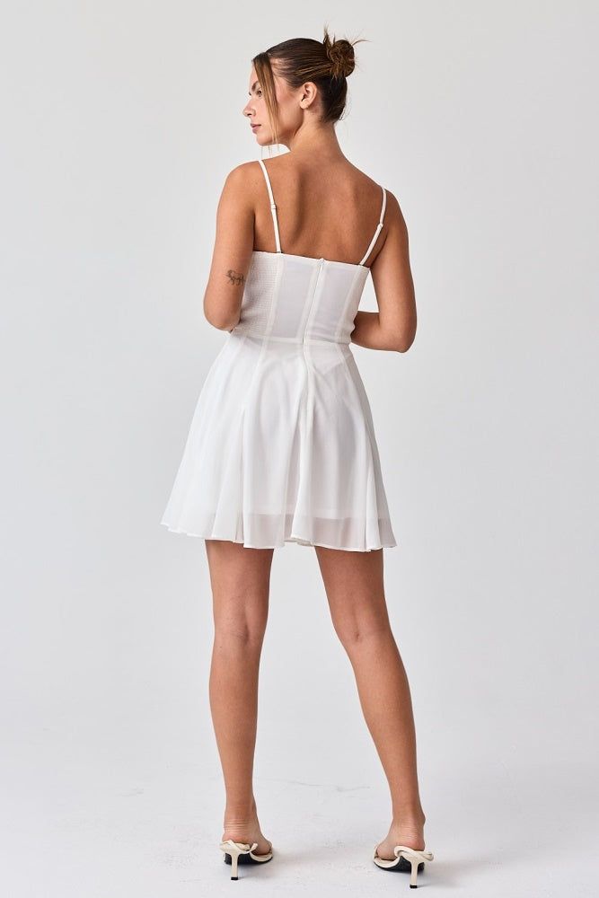 White Chiffon Bustier Mini Dress sold by Pinkblush product image thumbnail 2
