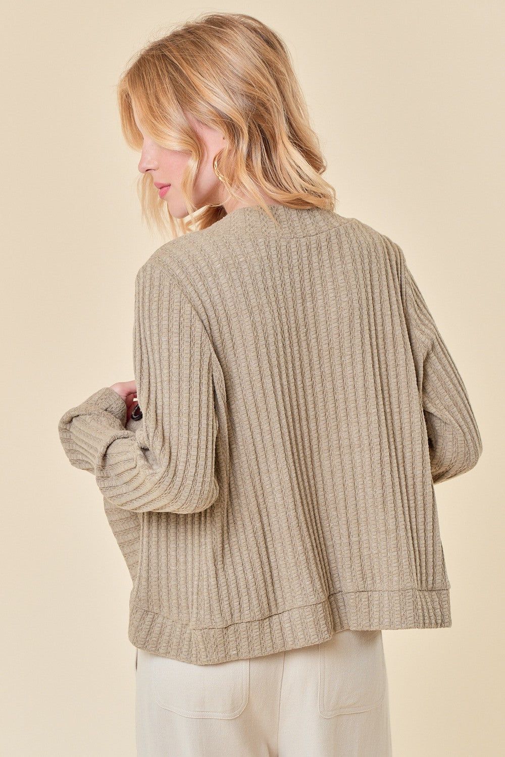 Moss One Button Front Knit Cardigan sold by Pinkblush product image thumbnail 3