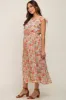 Mint Green Floral Chiffon Pleated Maternity Midi Dress sold by Pinkblush