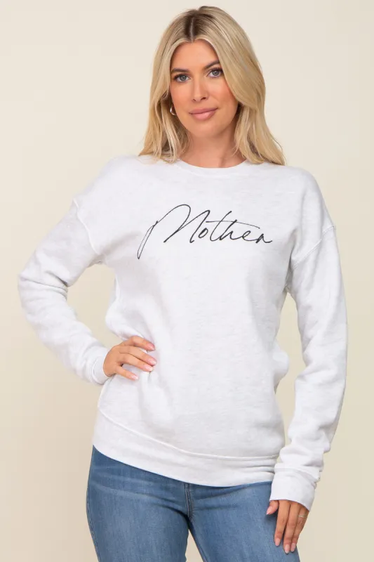 Heather Grey Ultra Soft Mother Sweatshirt sold by Pinkblush