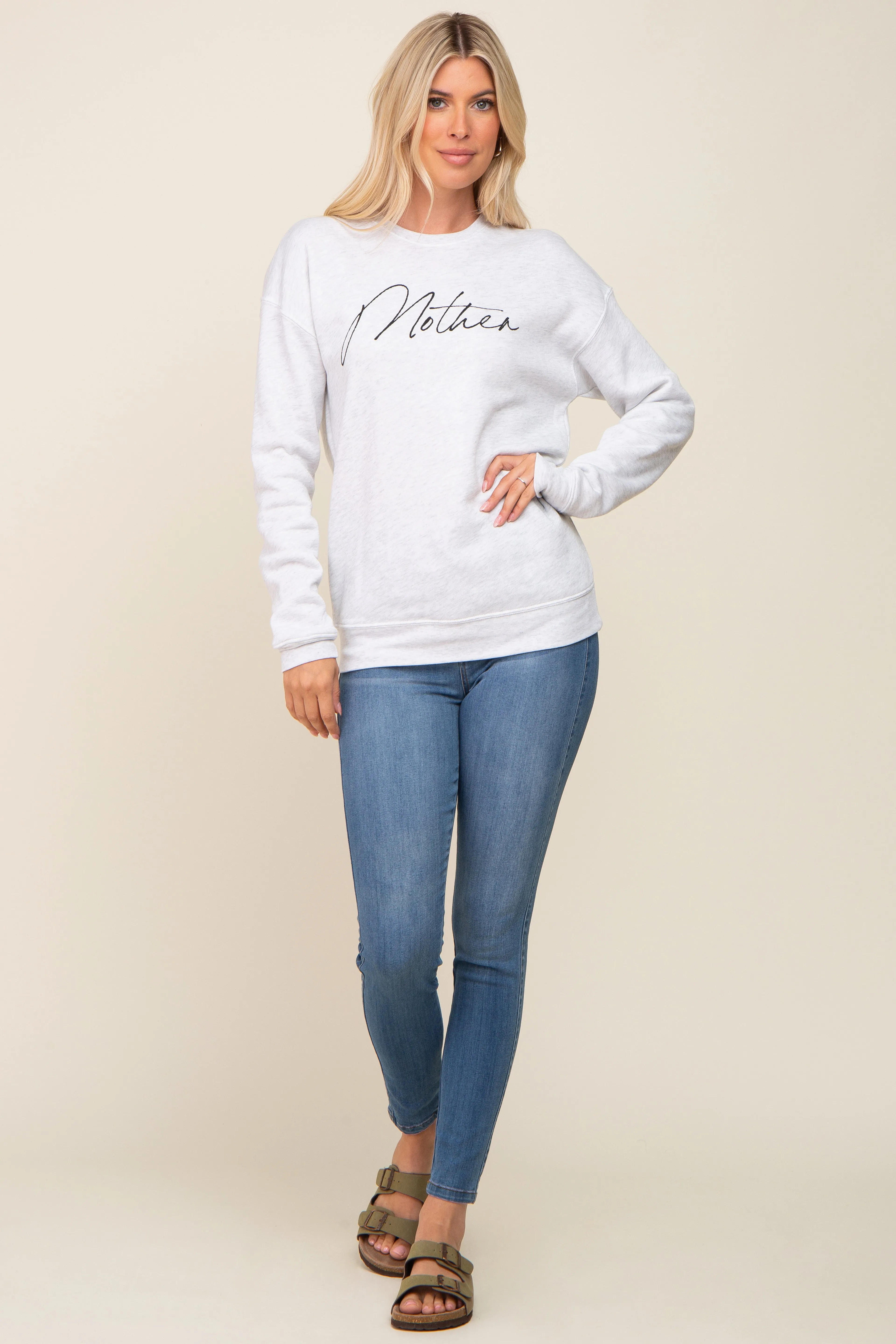 Heather Grey Ultra Soft Mother Sweatshirt sold by Pinkblush product image thumbnail 4