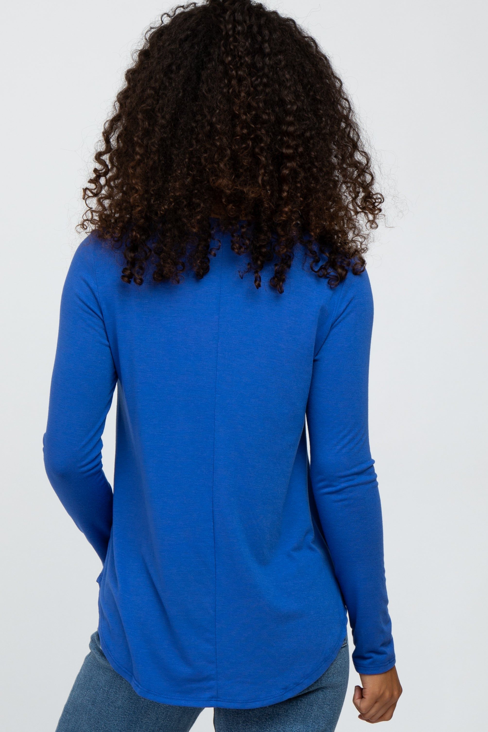 Royal Blue Basic Long Sleeve Top sold by Pinkblush product image thumbnail 3
