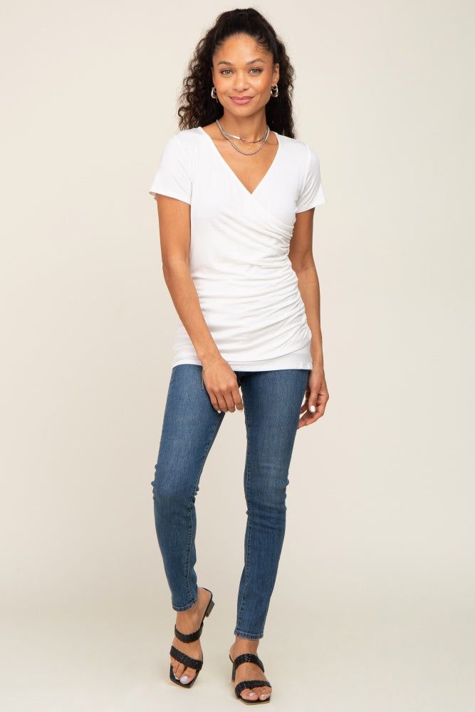 White Wrap Front Nursing Top sold by Pinkblush product image thumbnail 5