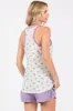 Lavender Trim Floral Tank Top sold by Pinkblush