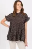 Black Animal Print Tiered Maternity Top sold by Pinkblush