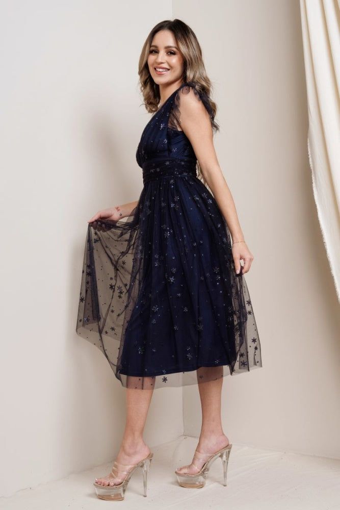 Navy Star Sequin Midi sold by Pinkblush product image thumbnail 2