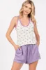 Lavender Trim Floral Tank Top sold by Pinkblush
