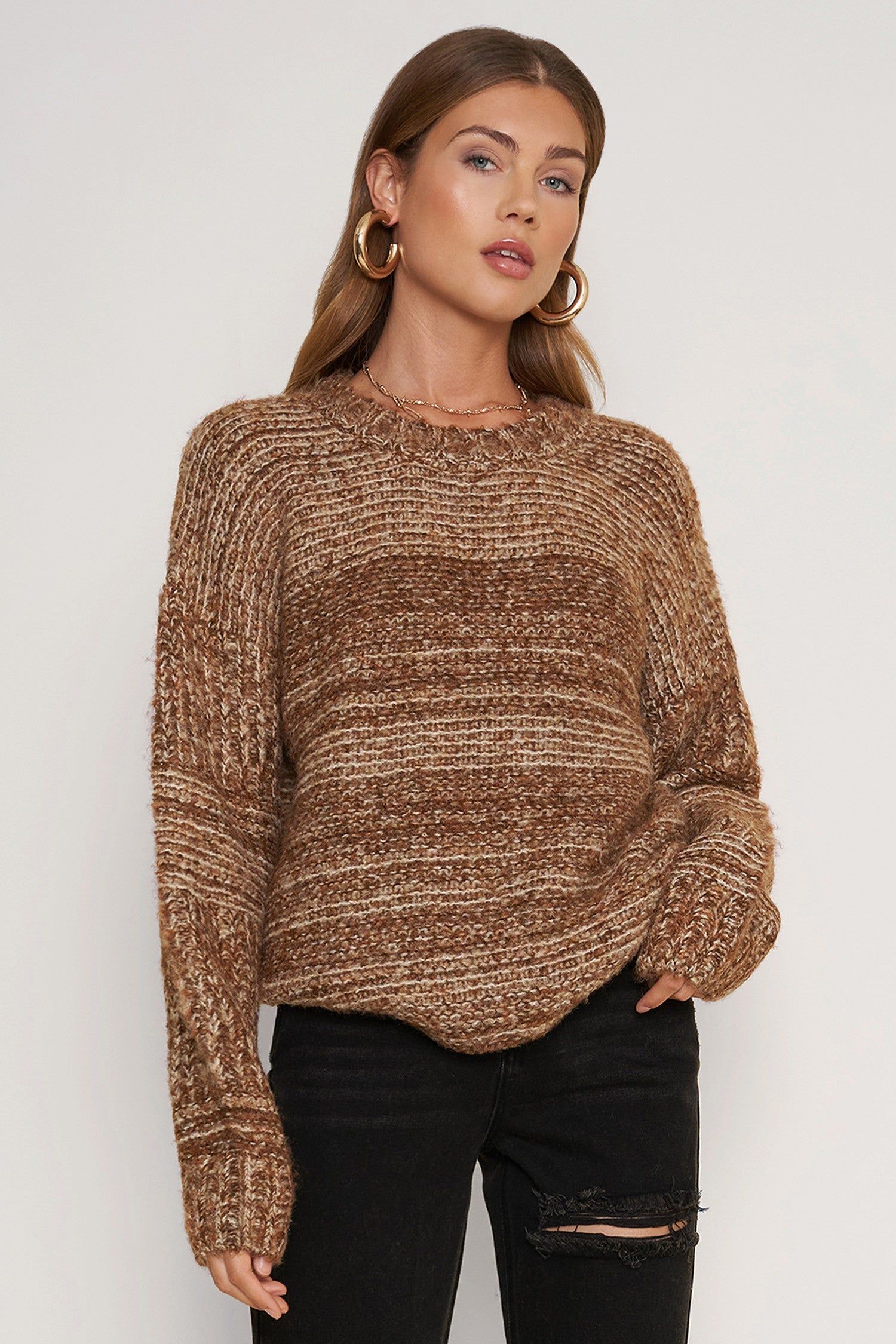 Brown Knit Sweater sold by Pinkblush