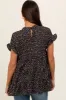 Black Animal Print Tiered Maternity Top sold by Pinkblush