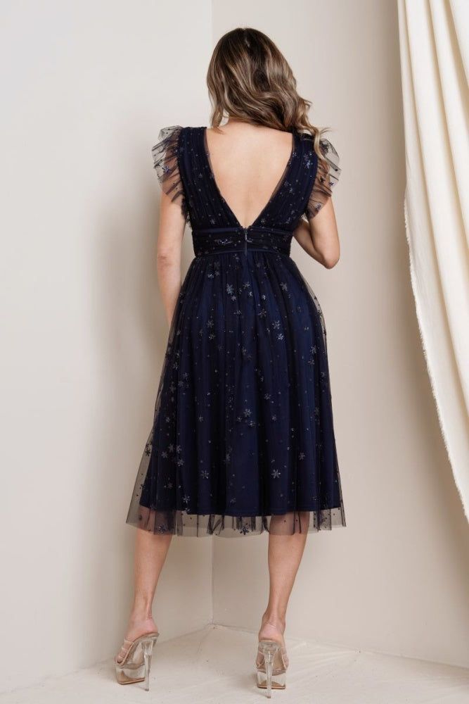 Navy Star Sequin Midi sold by Pinkblush product image thumbnail 3