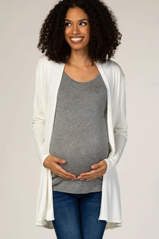 PinkBlush White Basic Maternity Cardigan sold by Pinkblush