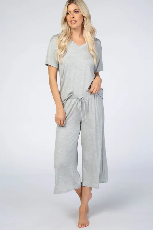Heather Grey V-Neck Sleep Set sold by Pinkblush