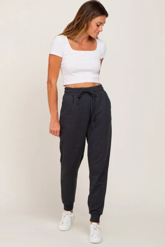 Charcoal Basic Drawstring Sweatpants sold by Pinkblush