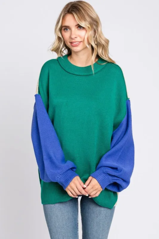 Emerald Multi-Color Knit Sweater sold by Pinkblush