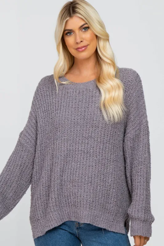 Charcoal Dropped Shoulder Sweater sold by Pinkblush