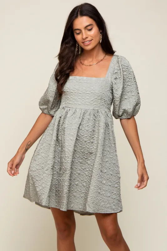 Sage Textured Pleated Dress sold by Pinkblush