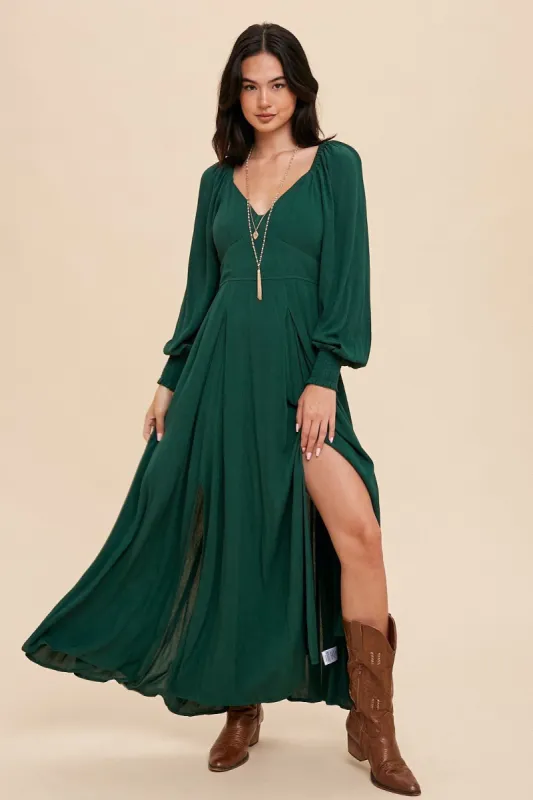 Evergreen Flared Maxi Dress sold by Pinkblush