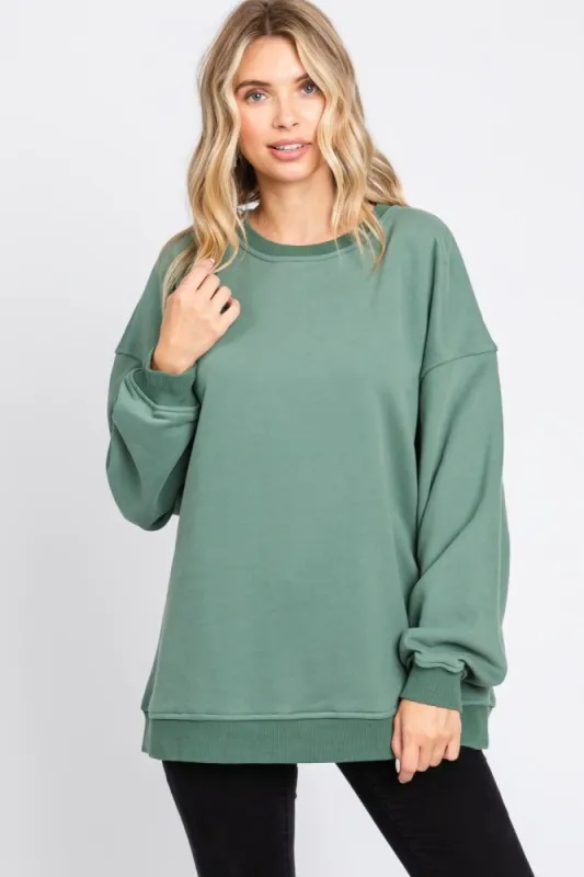 Sage Soft Knit Fleece Lined Sweatshirt sold by Pinkblush