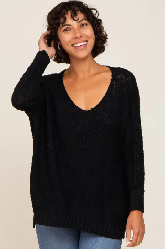 Black Chunky Knit Sweater sold by Pinkblush