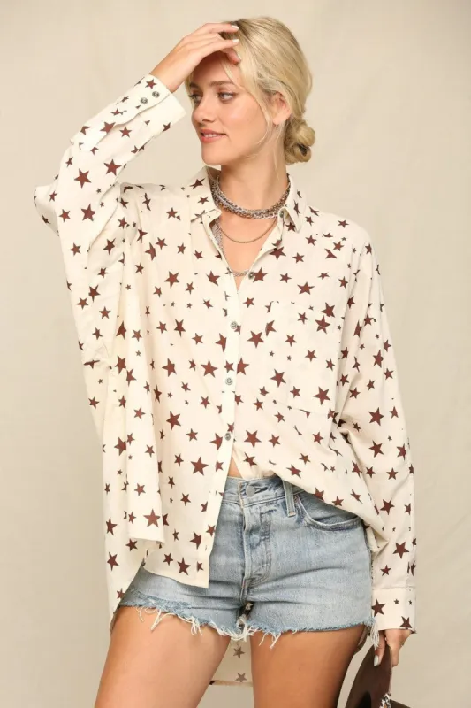 Sand Button Front Shirt sold by Pinkblush