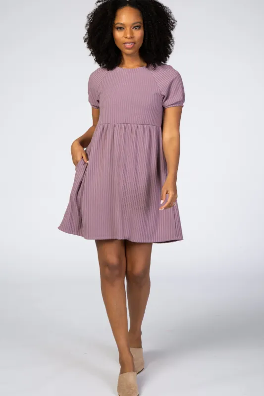 Lavender Ribbed Babydoll Dress sold by Pinkblush