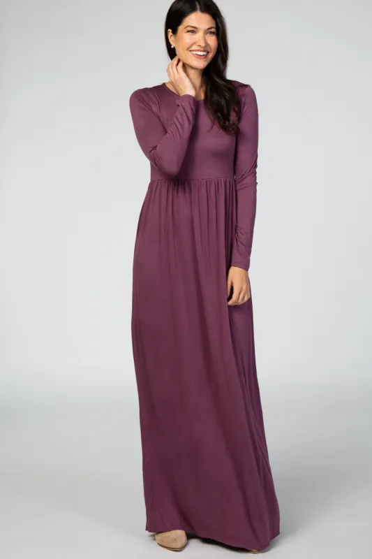 Purple Long Sleeve Maxi Dress sold by Pinkblush
