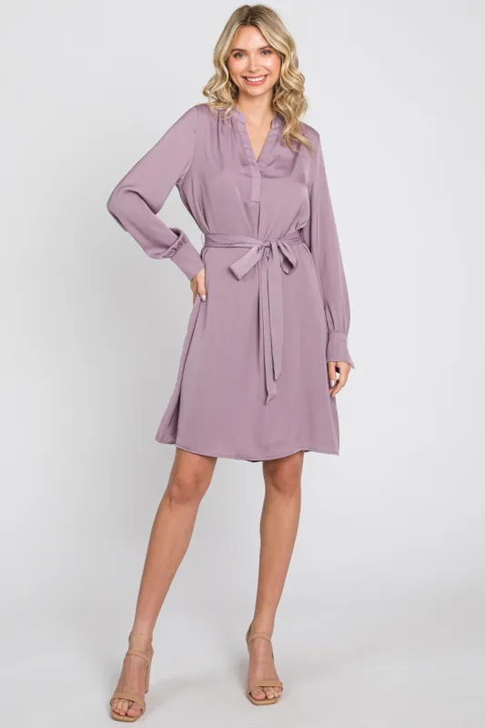 Lavender Silky Sash Tie Dress sold by Pinkblush