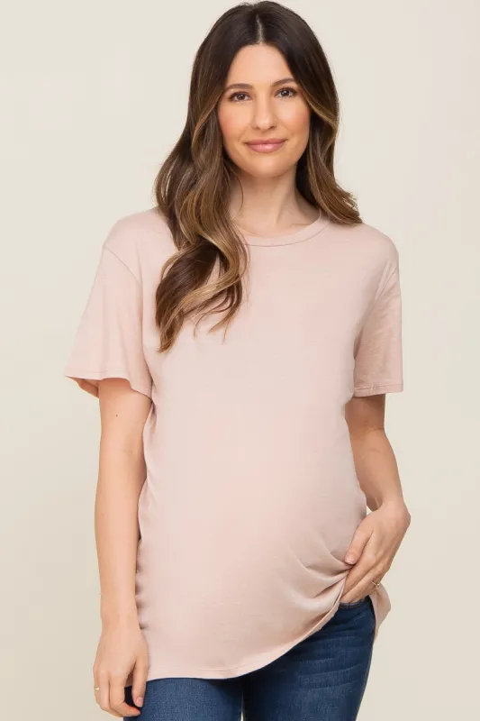 Light Pink Oversized Short Sleeve Maternity Top sold by Pinkblush