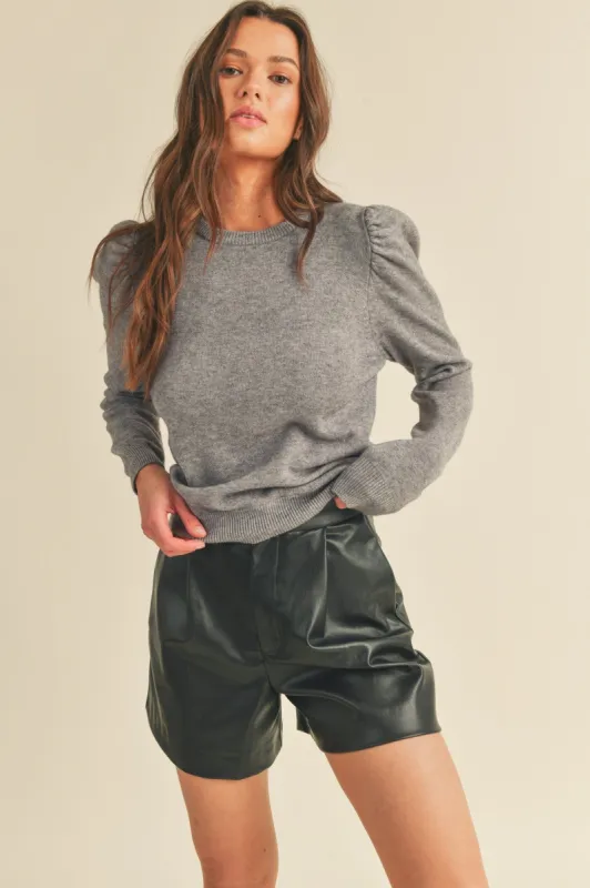 Charcoal Classic Crew Neckline Pullover sold by Pinkblush