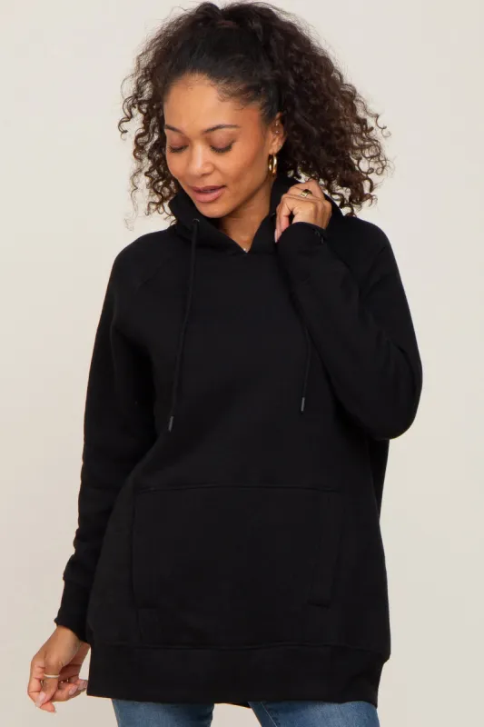 Black Fleece Front Pocket Hoodie sold by Pinkblush