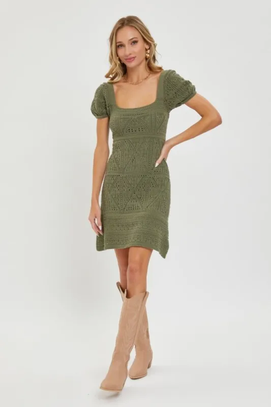 Olive Knit Dress sold by Pinkblush