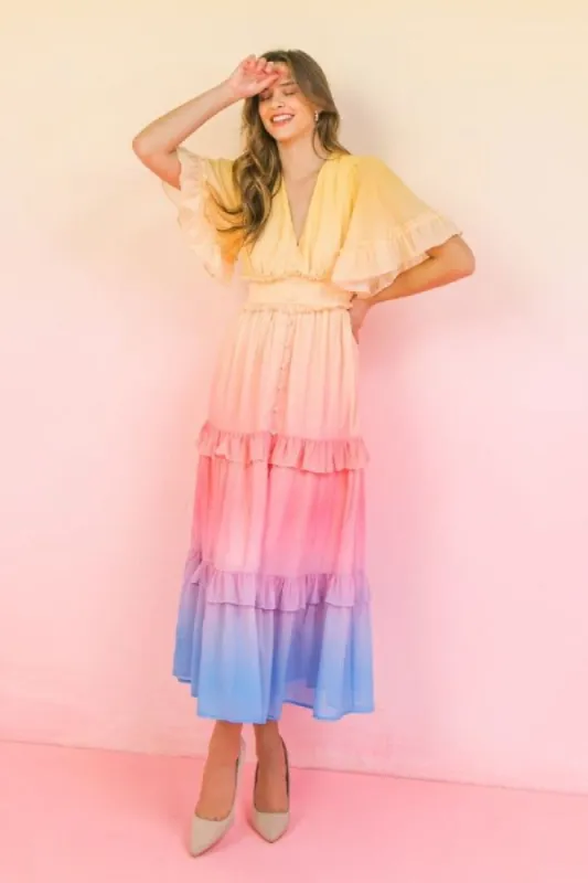 Multi Ombre Maxi Dress sold by Pinkblush