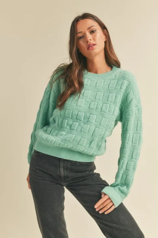 Green Crew Neck Knit Pullover sold by Pinkblush