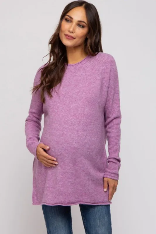 Lavender Brushed Knit Maternity Sweater sold by Pinkblush