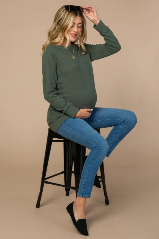 Olive Basic Maternity Sweater sold by Pinkblush