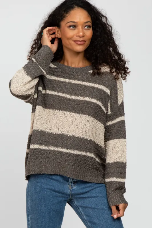 Olive Colorblock Striped Knit Top sold by Pinkblush