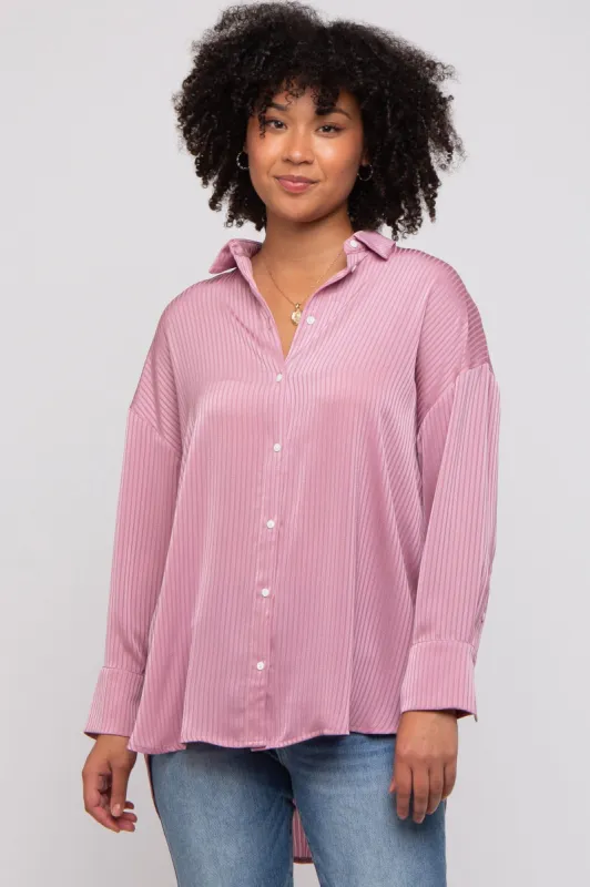 Mauve Striped Button Up Top sold by Pinkblush