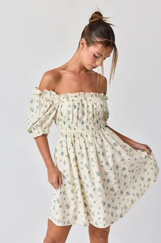 Blue Emily Rose Babydoll Mini Dress sold by Pinkblush