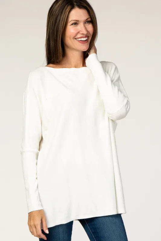 Cream Soft Knit Boatneck Dolman Sleeve Sweater sold by Pinkblush