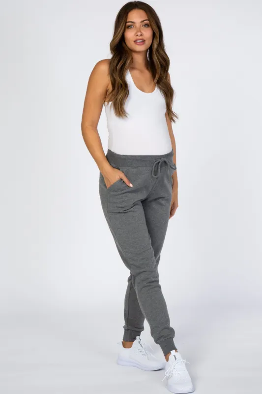 Grey Drawstring Maternity Sweatpants sold by Pinkblush