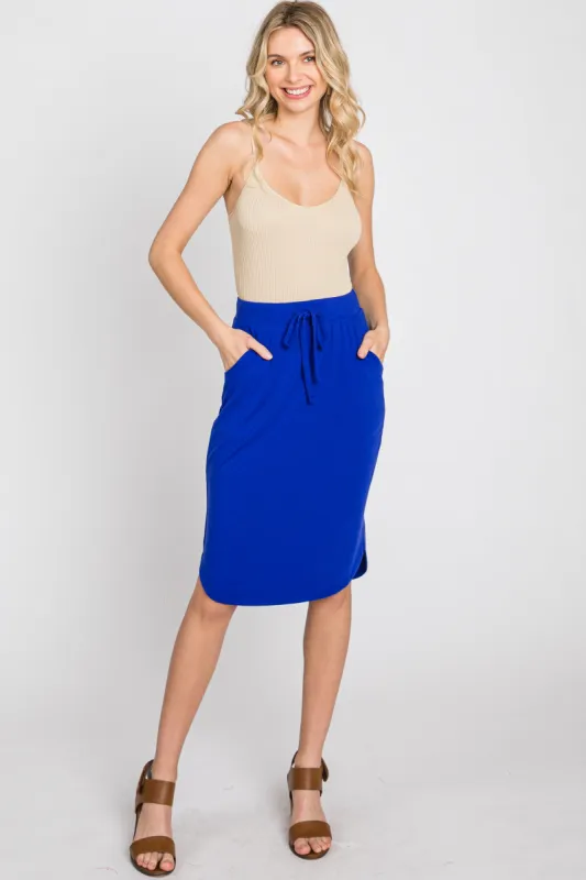 Royal Blue Skirt sold by Pinkblush
