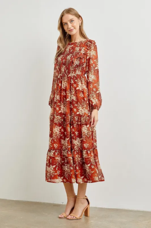 Rust Multi Woven Maxi Dress sold by Pinkblush