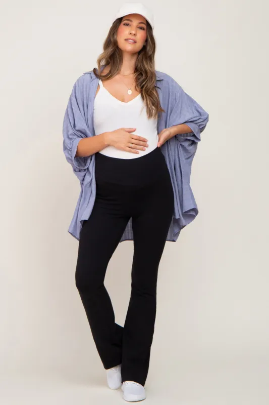 Black Flared Maternity Leggings sold by Pinkblush