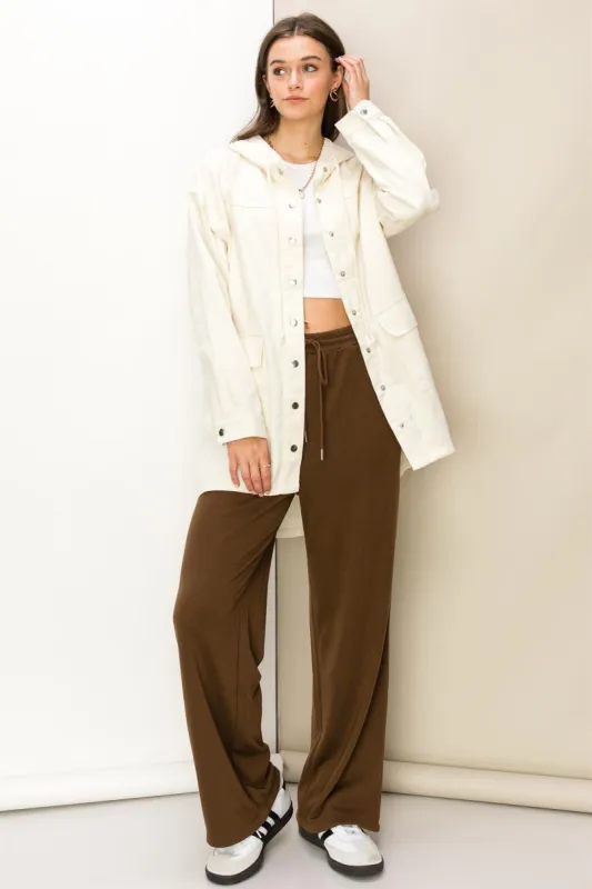 Brown Wide Leg Lounge Pants sold by Pinkblush