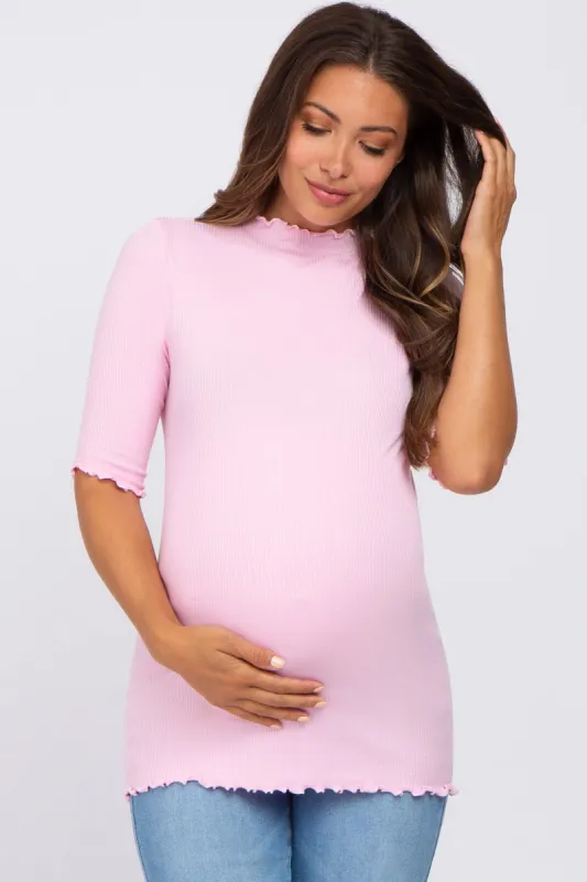 Pink Lettuce Hem Fitted Maternity Top sold by Pinkblush